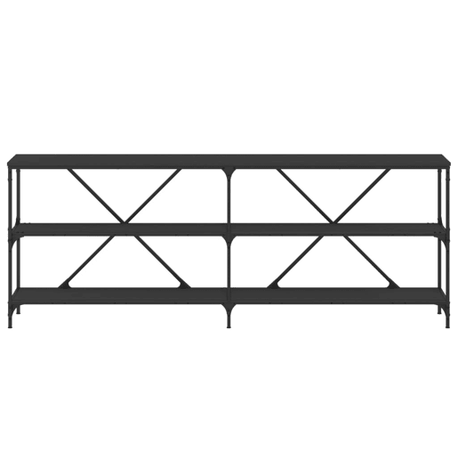 Mesa Consola - Mesa De Entrada 200x30x75 cm derivados de madeira e ferro preto
