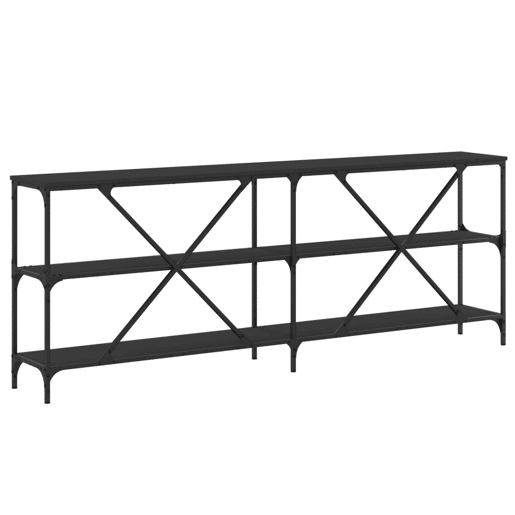 Mesa Consola - Mesa De Entrada 200x30x75 cm derivados de madeira e ferro preto