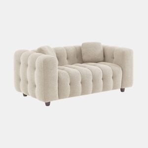 Sofá estofado em tecido boucle texturado de 2 lugares, Leon boucle, Beige, 168.5x99x71 cm