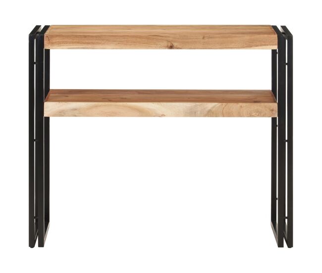 Mesa consola - mesa de entrada de madera maciza de acacia 90x30x75 cm