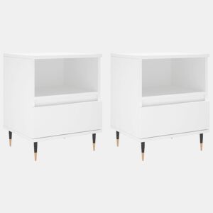 Lote de 2 Mesas De Cabeceira - Mesinhas De Cabeceira 40x35x50 cm derivados de madeira branco