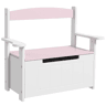 AIYAPLAY Baú de Brinquedos Infantil Banco de Armazenamento para Crianças com Encosto e Tampa Amortecida Suporta 30 kg para Salas de Jogos Quarto 68,5x34x58 cm Rosa e Branco