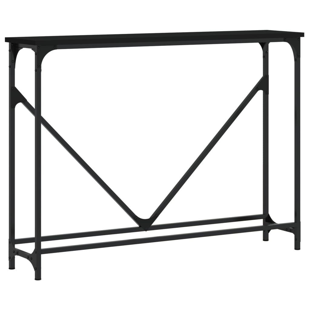 Mesa consola - mesa de entrada madera de ingeniería negra 102x22,5x75 cm