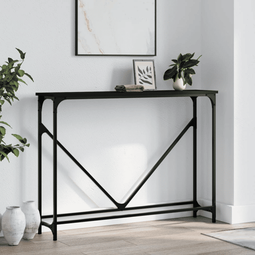 Mesa Consola - Mesa De Entrada 102x22,5x75 cm derivados de madeira preto
