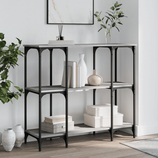 Mesa Consola - Mesa De Entrada 102x35x90 cm derivados de madeira cinzento sonoma
