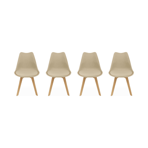 Cadeiras escandinava com pernas de madeira, set de 4, Nils, Cappuccino, 47x55x81 cm Cadeiras escandinava com pernas de madeira, set de 4, Nils, Cappuccino, 47x55x81 cm