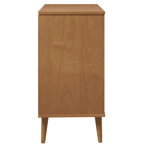 Mesa De Cabeceira - Mesinha De Cabeceira de gavetas 80x40x80 cm pinho maciço castanho