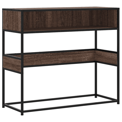Mesa Consola - Mesa De Entrada 90x35x80 cm derivados madeira carvalho castanho