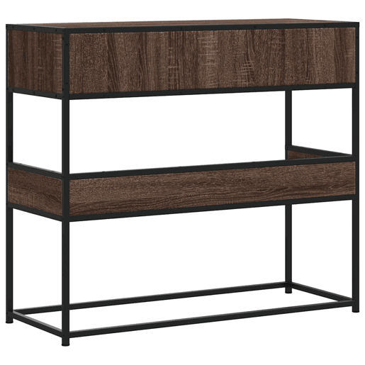 Mesa Consola - Mesa De Entrada 90x35x80 cm derivados madeira carvalho castanho