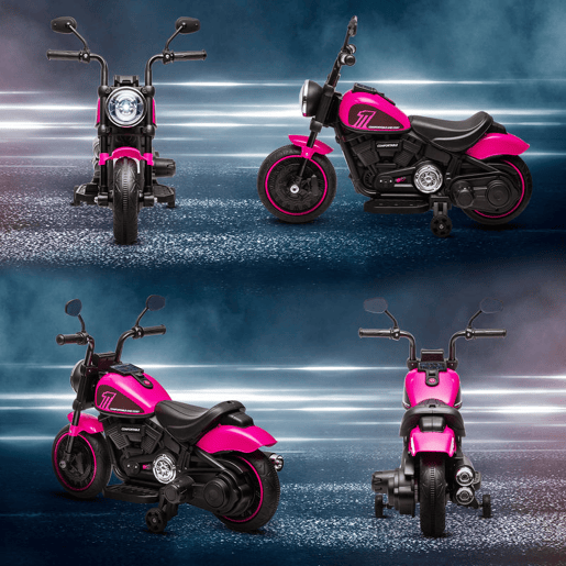 HOMCOM Motocicleta Elétrica para Crianças de 18-36 Meses com Bateria 6V Farol e Rodas Auxiliares Removíveis 25 kg 76x42x57 cm Rosa HOMCOM Motocicleta Elétrica para Crianças de 18-36 Meses com Bateria 6V Farol e Rodas Auxiliares Removíveis 25 kg 76x42x57 cm Rosa