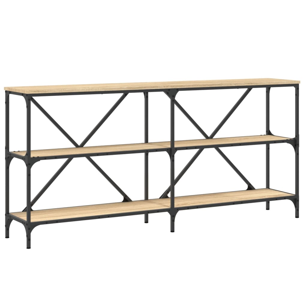 Mesa consola - mesa de entrada hierro madera ingeniería roble sonoma 160x30x75 cm