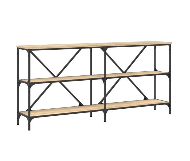 Mesa consola - mesa de entrada hierro madera ingeniería roble sonoma 160x30x75 cm