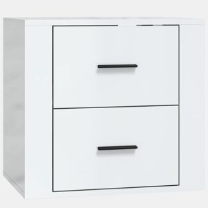 Mesa De Cabeceira De Parede Mesinha De Cabeceira - 50x36x47 cm branco brilhante
