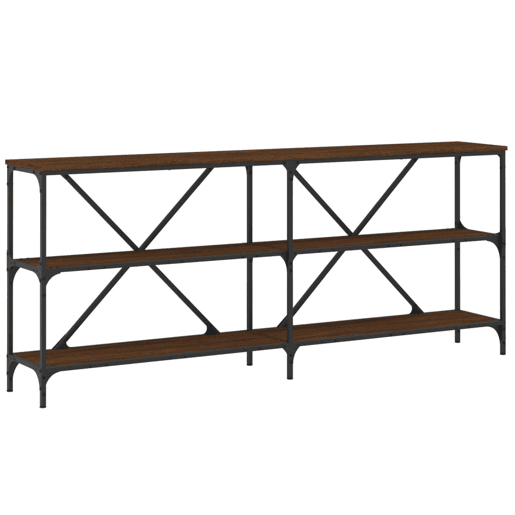 Mesa Consola - Mesa De Entrada 180x30x75cm deriv. madeiraferro carvalho castanho