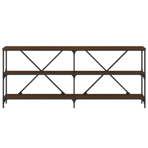 Mesa Consola - Mesa De Entrada 180x30x75cm deriv. madeiraferro carvalho castanho
