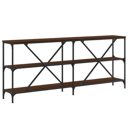 Mesa Consola - Mesa De Entrada 180x30x75cm deriv. madeiraferro carvalho castanho