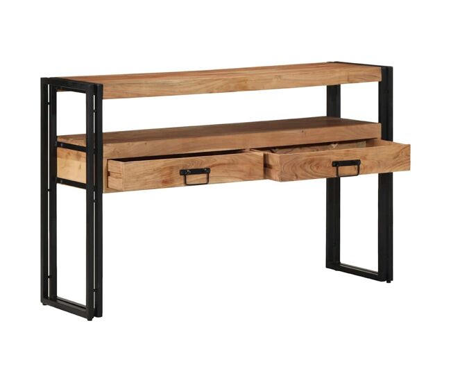 Mesa consola - mesa de entrada marrón 120 x 33 x 75 cm madera maciza de acacia