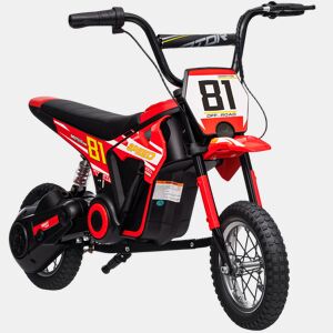 AIYAPLAY Mota Elétrica para Crianças 24V Mota Elétrica Infantil com Motor 250W Velocidade de 6-16kmh Rodas de Ø30,5 cm e Suspensão Traseira para Crianças de 8-12 Anos 119x64x76,5 cm Vermelho
