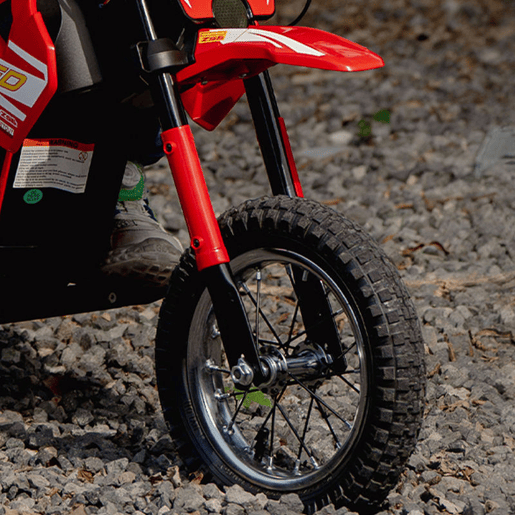 AIYAPLAY Mota Elétrica para Crianças 24V Mota Elétrica Infantil com Motor 250W Velocidade de 6-16kmh Rodas de Ø30,5 cm e Suspensão Traseira para Crianças de 8-12 Anos 119x64x76,5 cm Vermelho