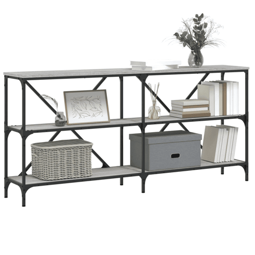 Mesa Consola - Mesa De Entrada 160x30x75 cm derivados madeiraferro cinza sonoma