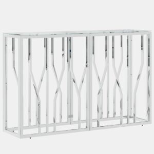 Mesa Consola - Mesa De Entrada 110x30x70 cm aço inoxidável e vidro