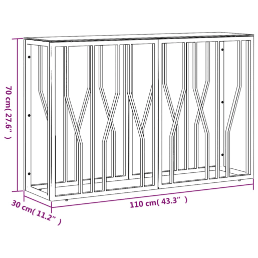 Mesa Consola - Mesa De Entrada 110x30x70 cm aço inoxidável e vidro Mesa Consola - Mesa De Entrada 110x30x70 cm aço inoxidável e vidro