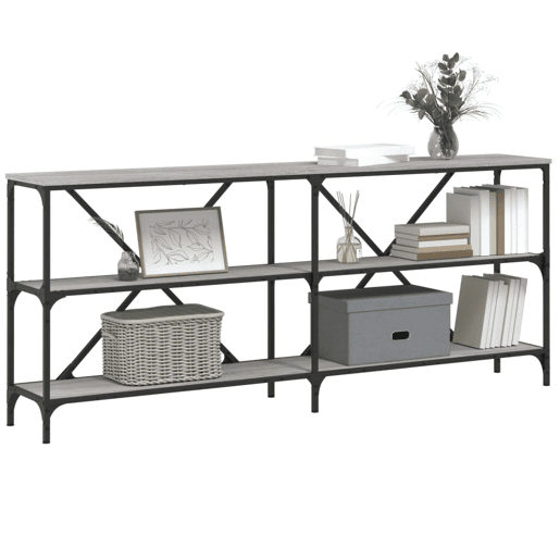 Mesa Consola - Mesa De Entrada 180x30x75 cm derivados madeiraferro cinza sonoma
