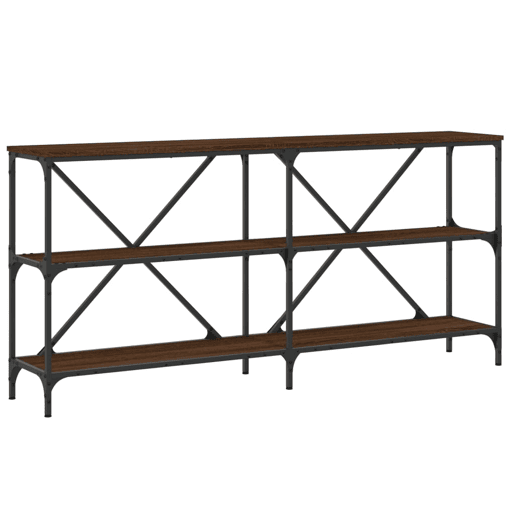 Mesa Consola - Mesa De Entrada 160x30x75cm deriv. madeiraferro carvalho castanho