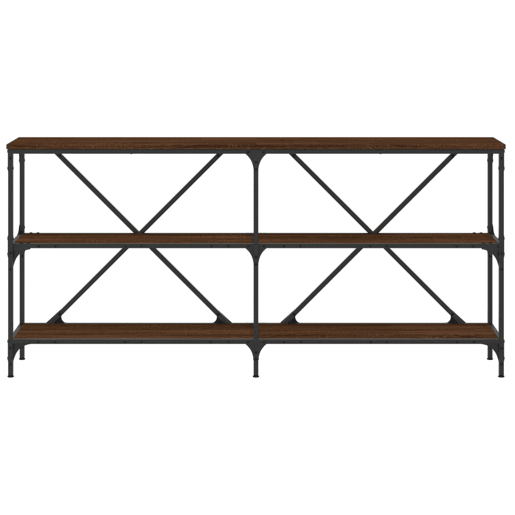 Mesa Consola - Mesa De Entrada 160x30x75cm deriv. madeiraferro carvalho castanho