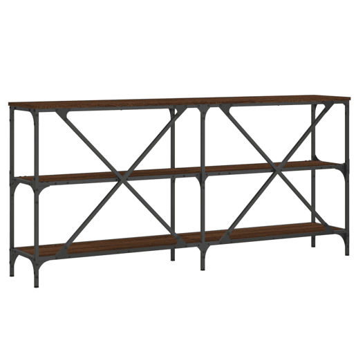 Mesa Consola - Mesa De Entrada 160x30x75cm deriv. madeiraferro carvalho castanho