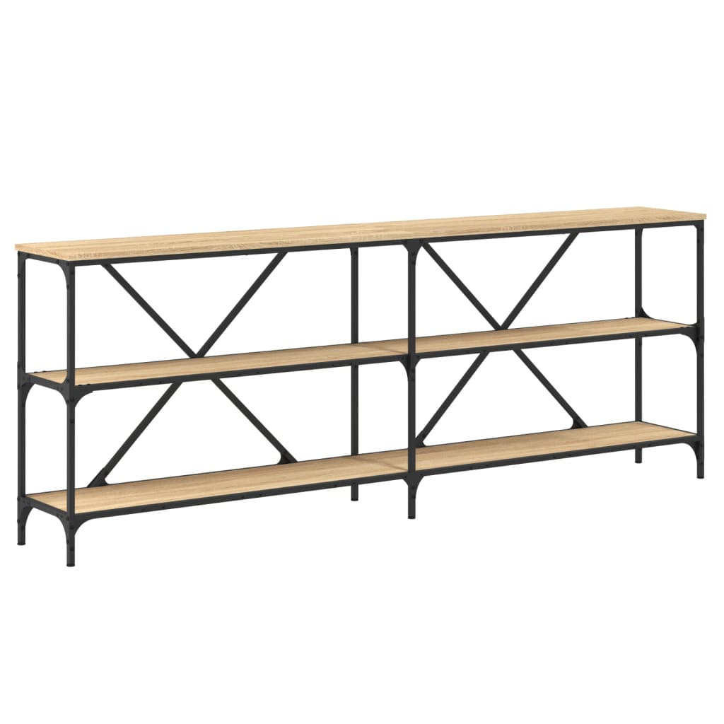 Mesa consola - mesa de entrada hierro madera ingeniería roble sonoma 200x30x75 cm
