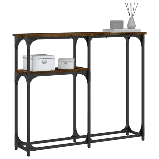 Mesa Consola - Mesa De Entrada 90x22,5x75 cm derivados de madeira carvalho fumado