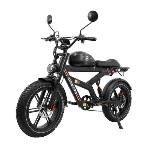 Bicicleta Elétrica DUOTTS F20 - Potência 750W Bateria 52V 27AH com Travões de Disco Hidráulicos - Preto