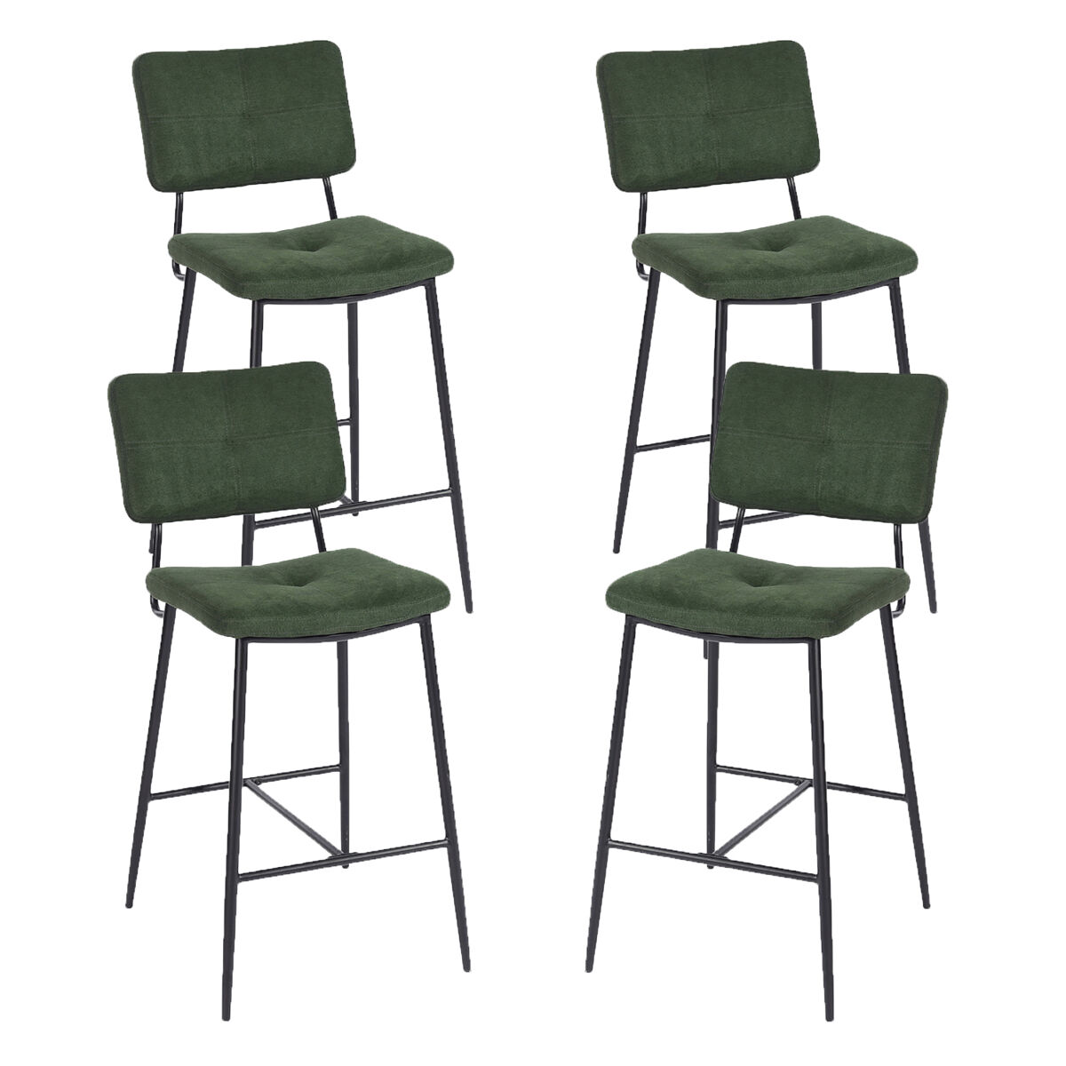 MEUBLES COSY Juego De 4 Taburetes De Barra Con Respaldo