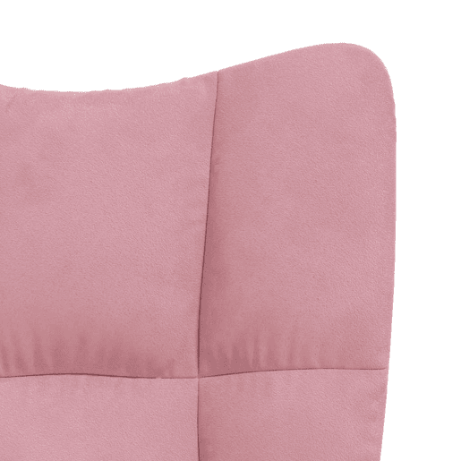 Poltrona de descanso cadeira de escritório com rodízios design moderno em veludo rosa DEC026758