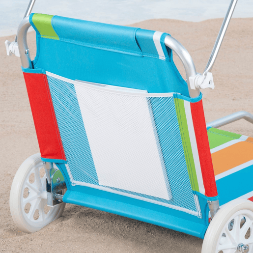 Pack de 2 espreguiçadeiras de praia 2 em 1 calmofada almofadada e guarda-sol Aktive