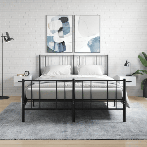 Lote de 2 Mesas De Cabeceira parede - Mesinhas De Cabeceira 35x35x20 cm branco brilhante