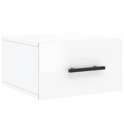 Lote de 2 Mesas De Cabeceira parede - Mesinhas De Cabeceira 35x35x20 cm branco brilhante