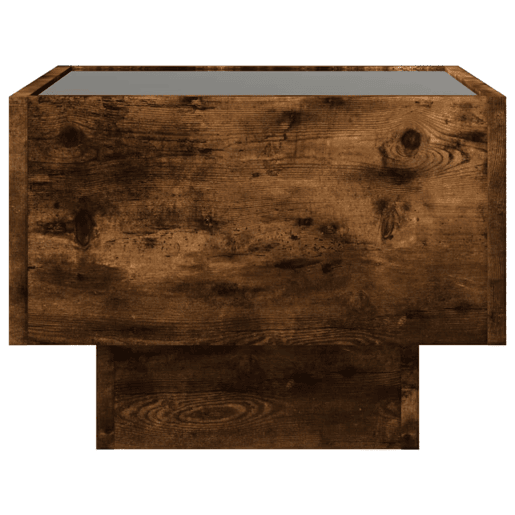 Mesa De Cabeceira - Mesinha De Cabeceira c LED Infinity 40x40x30 cm carvalho fumado