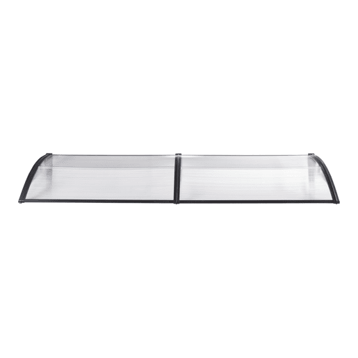 Toldo para porta de entrada com design de dossel à prova de intempéries 240 x 100 cm preto transparente 03_0006389