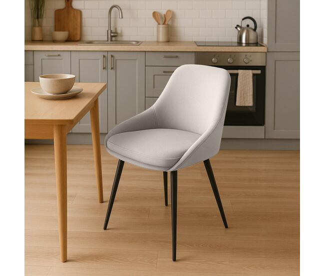 Juego de 2 sillas de comedor elmira terciopelo gris 53x50x86 cm