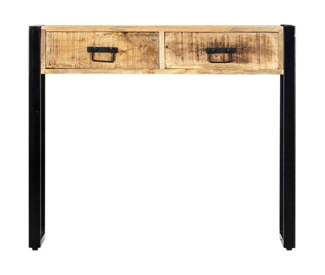 Mesa consola - mesa de entrada de madera maciza de mango 90x30x75 cm