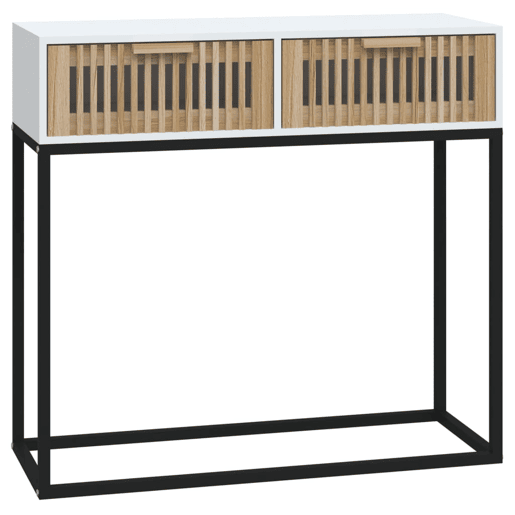 Mesa Consola - Mesa De Entrada 80x30x75 cm derivados de madeira e ferro branco