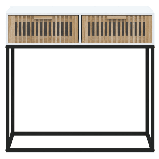 Mesa Consola - Mesa De Entrada 80x30x75 cm derivados de madeira e ferro branco