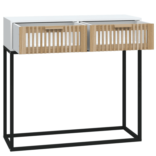 Mesa Consola - Mesa De Entrada 80x30x75 cm derivados de madeira e ferro branco