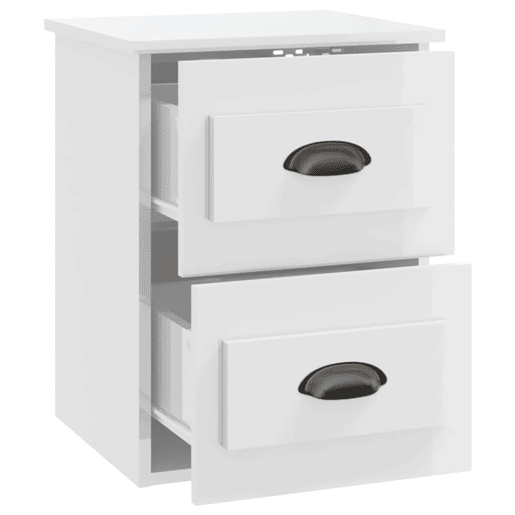 Mesa De Cabeceira De Parede Mesinha De Cabeceira - 41,5x36x53 cm branco brilhante