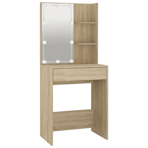 Penteadeira de design com LED 60 x 40 x 140 cm bege 02_0006290