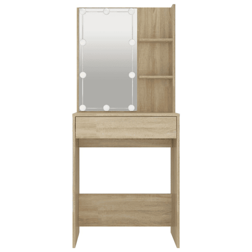 Penteadeira de design com LED 60 x 40 x 140 cm bege 02_0006290