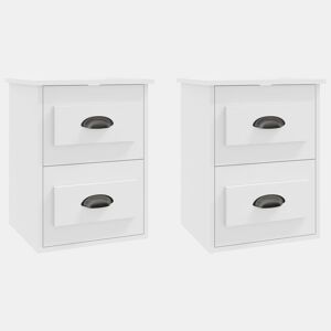 Lote de 2 Mesas De Cabeceira de parede - Mesinhas De Cabeceira 41,5x36x53 cm branco