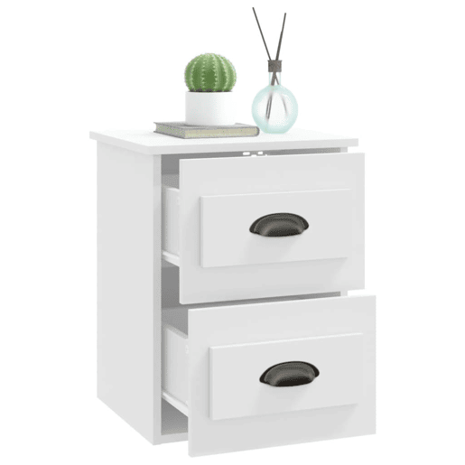 Lote de 2 Mesas De Cabeceira de parede - Mesinhas De Cabeceira 41,5x36x53 cm branco